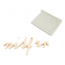 Plywood lower case letters cursive nature