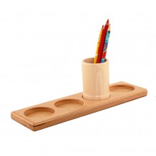 Aufsteller mit 4 Bleistiftständern 9/ 6 cm Natur