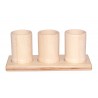 Aufsteller mit 3 Bleistiftständern 9/6 cm  Natur