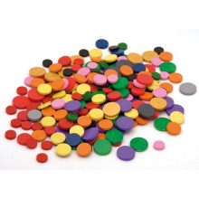 20  runde HOLZchips 15 BUNT