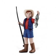 Junge mit Angel und Fisch