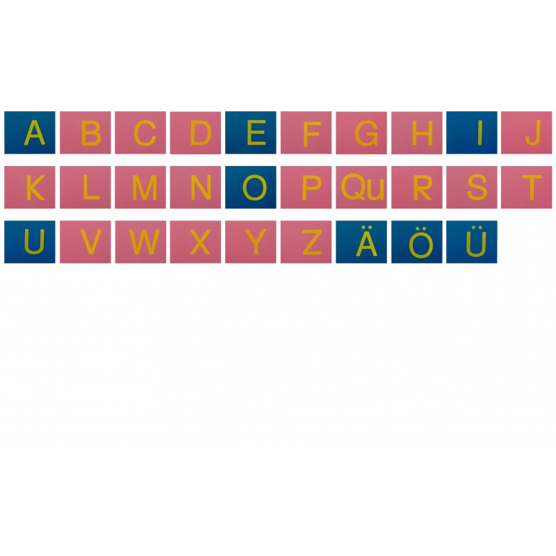 Sandpaper Letters CAPITALS GERMAN pink / blue