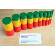 Farbige Zylinder - Aufgabenkarten