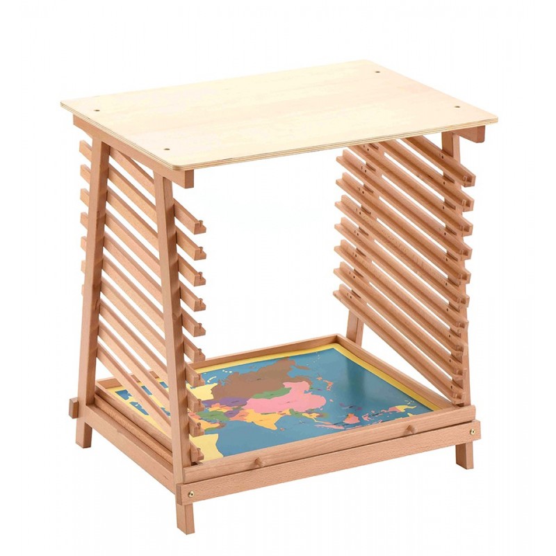 Ständer für 10 Länderpuzzles aus BUCHENHOLZ