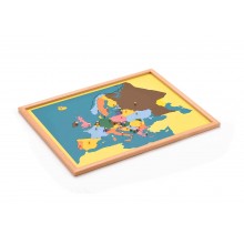 Puzzle Europa MIT RAHMEN AUS BUCHENHOLZ