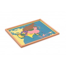 Puzzle Asien MIT BUCHENHOLZRAHMEN