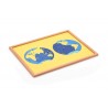 Puzzle Map of Ocean(occident)---beech wood frame