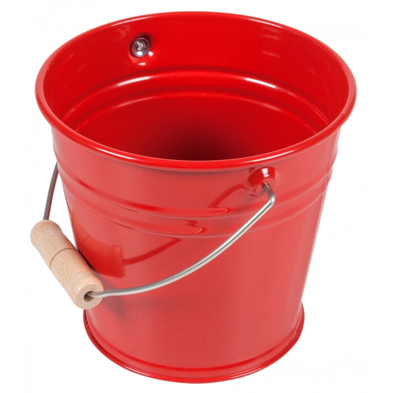 Small Metal Bucket, Red