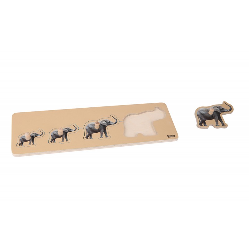 Puzzle pre batoľatá: 4 slony