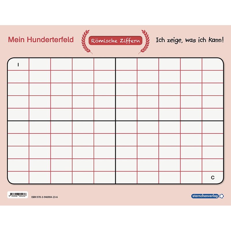 Mein Hunderterfeld – Römische Ziffern + Stift