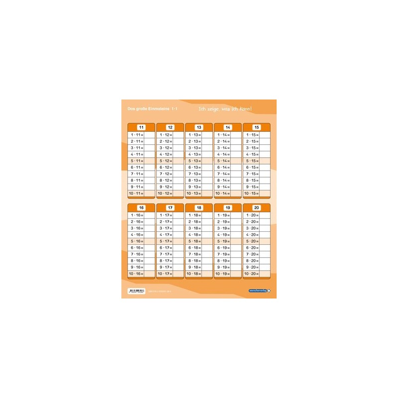 The big multiplication table - without a pencil
