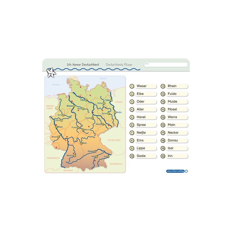 Ich kenne Deutschland - Deutschlands Flüsse - ohne Stift