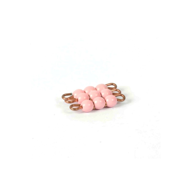 Perlenquadrat von 3, rosa: Lose Perlen (Glas)