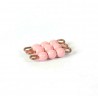 Perlenquadrat von 3, rosa: Lose Perlen (Glas)