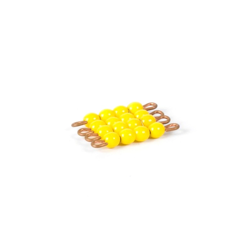 Perlenquadrat von 4, gelb: Lose Perlen (Glas)