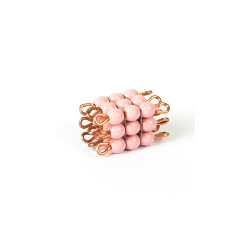 Perlenkubus von 3, rosa: Lose Perlen (Glas)