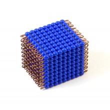 Perlenkubus von 9, dunkelblau: Lose Perlen (Glas)