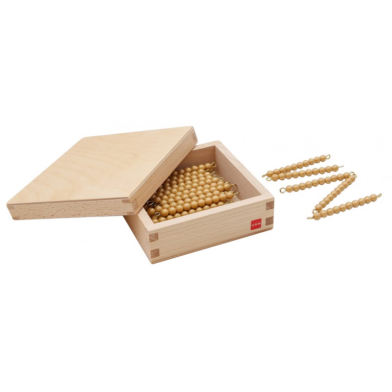 Kasten mit 45 goldenen Zehnerstangen