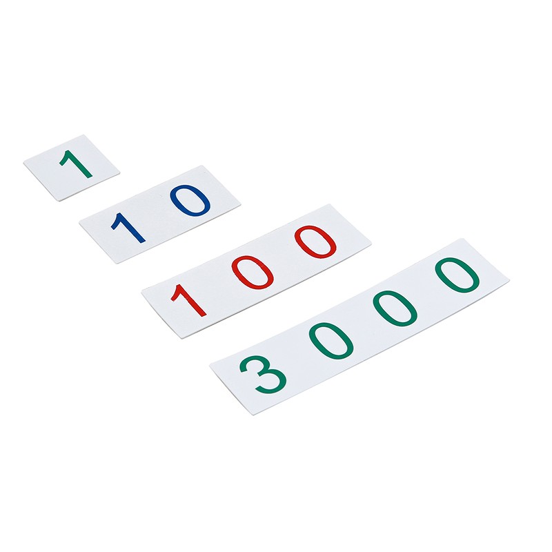 Plastic Number Cards: Small, 1-3000