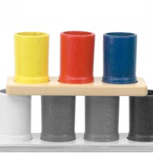 Aufsteller mit  3 farbigen Bleistiftständern 9/6 cm