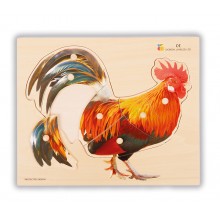 Holz-Puzzle - realistisch Hahn