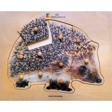 Drevené Puzzle - realistické Ježko