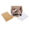 Schuhputzsatz, fünf Bürsten und Schuhtuch - Set