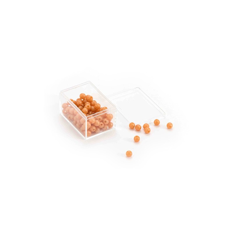 Single beads - 100 golden plastic beads - in storage box