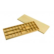 Holzbox - für das bewegliche Alphabet - Kursiv - Kleinbuchstaben