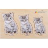 Wooden puzzle realistic size & depth 3-piece set (frogs, rabbits, cats)