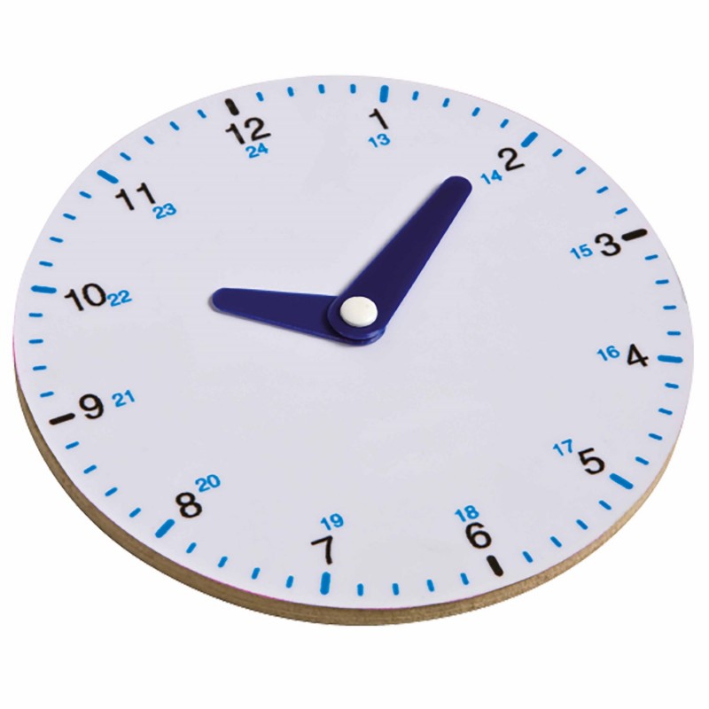 Lern-Uhr Holz 24 Stunden - analog