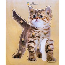 Holz-Puzzle - realistisch - Katze