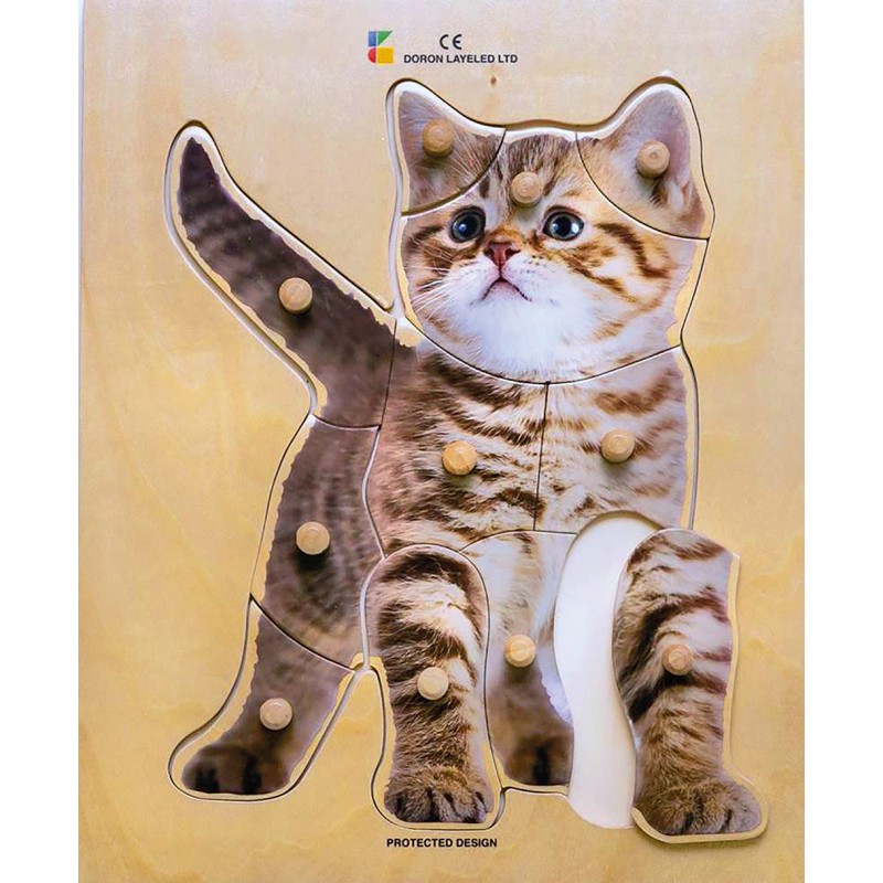 Holz-Puzzle - realistisch - Katze