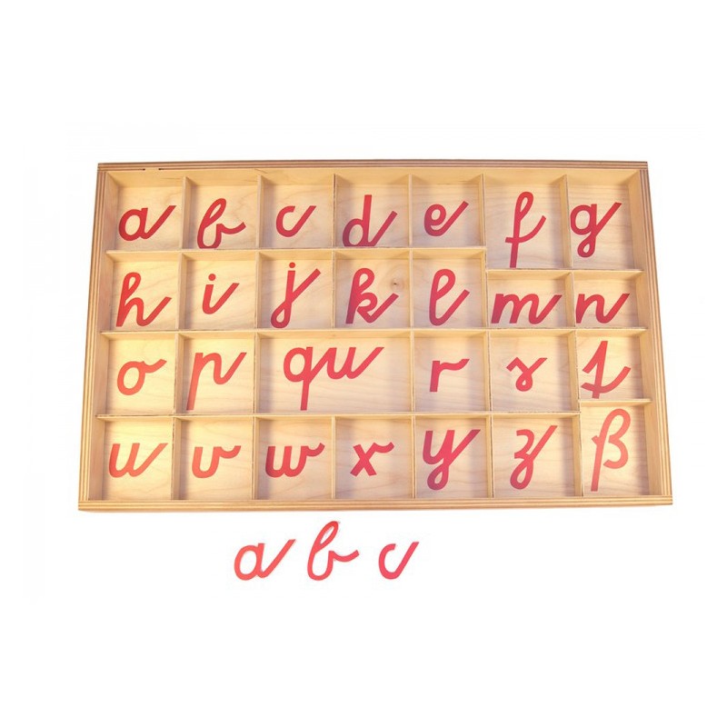 bewegliches Alphabet, Kleinbuchstaben, Montessori-Material - rot