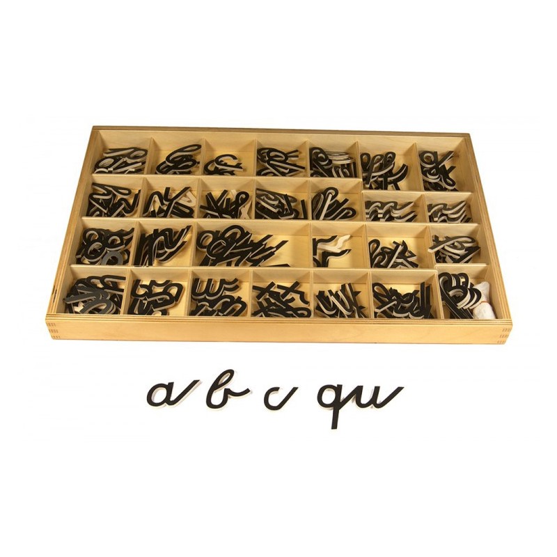 bewegliches Alphabet, Kleinbuchstaben, kursiv - schwarz
