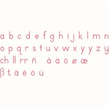 Bewegliches Alphabet, mittel: Druckschrift, rot (intern. englische Ausführung)