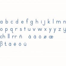 Bewegliches Alphabet, mittel: Druckschrift, blau (intern. englische Ausführung)
