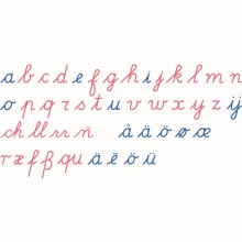 Bewegliches Alphabet aus Holz, groß: lat. Ausgangsschrift(int. engl. Ausführung)