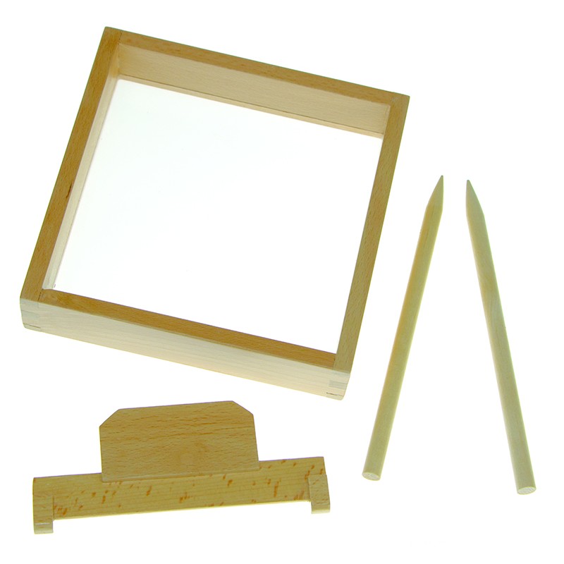 Small Sand tray with clear base & smoothing Tool