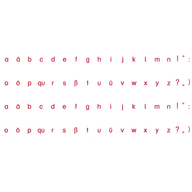 Aufgedruckte Buchstaben DRUCKSCHRIFT BLAU