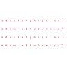 Aufgedruckte Buchstaben DRUCKSCHRIFT ROT