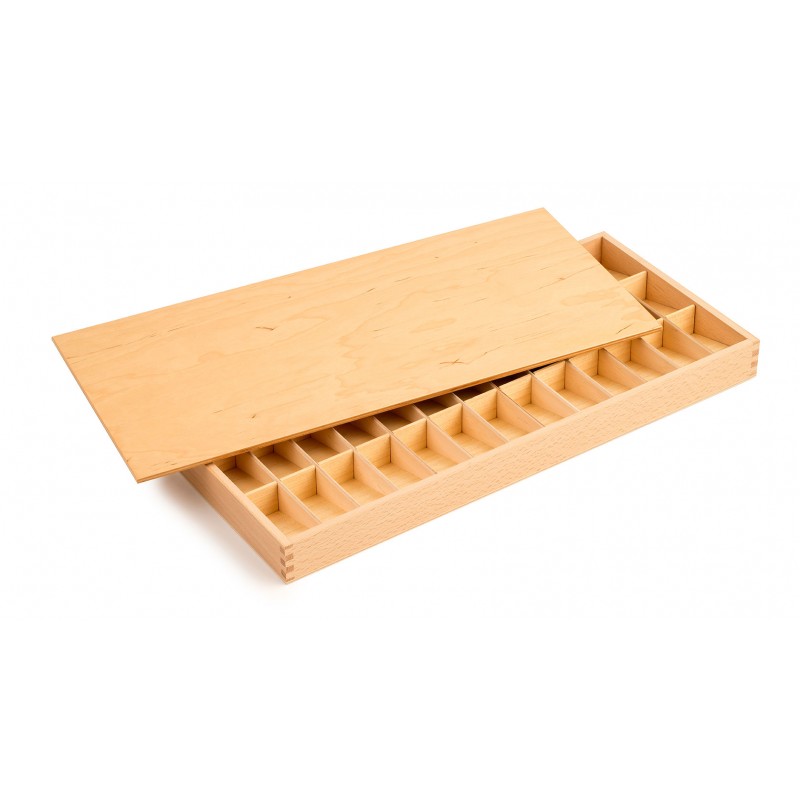 Kasten für die aufgedruckten Buchstaben