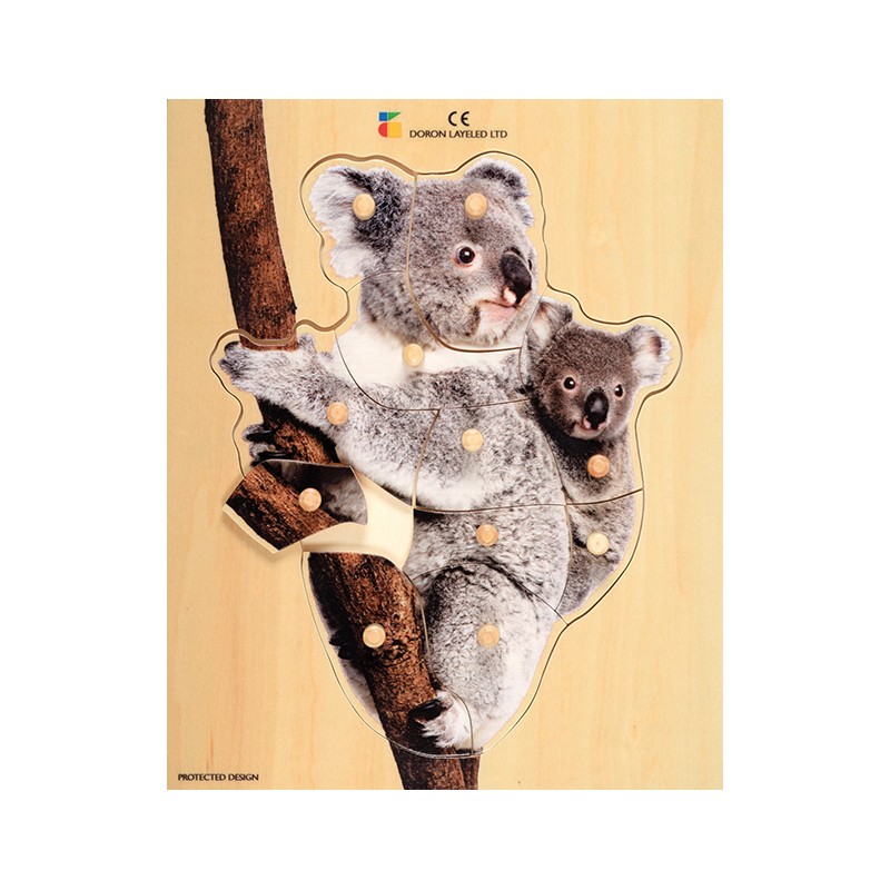 Holz-Puzzle - realistisch - Koala, Mutter mit Jungtier