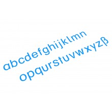 Movable alphabet, medium, blue, print