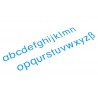 Movable alphabet, medium, blue, print