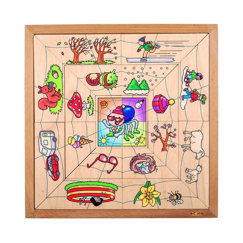 Puzzle triedenia pavúkov - štyri ročné obdobia