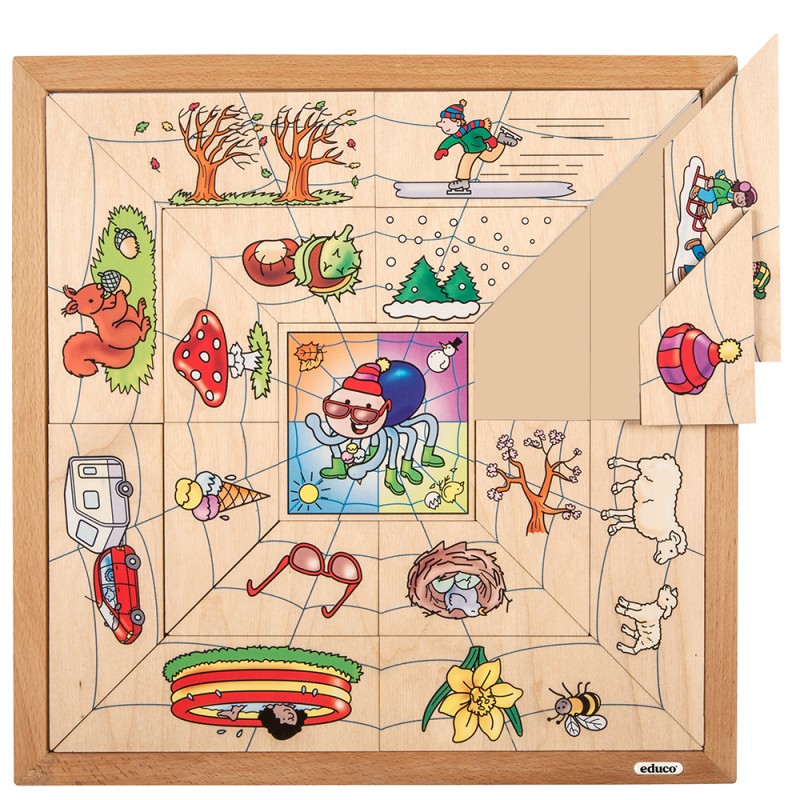 Spider sorting puzzle - the four seasons
