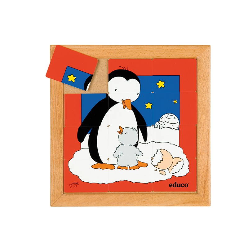 Animal puzzle mother + child - penguin