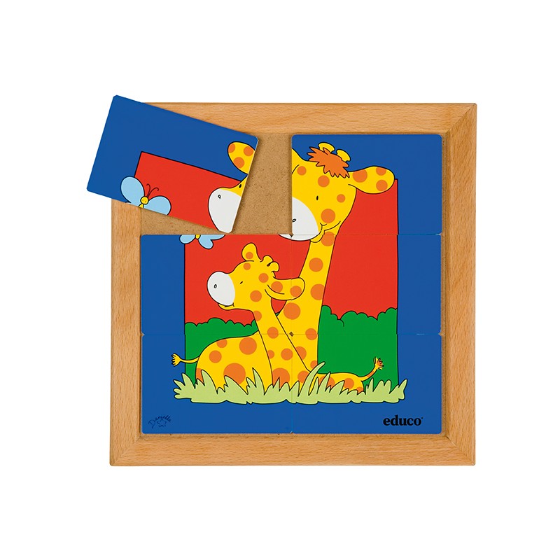 Animal puzzle mother + child - giraffe