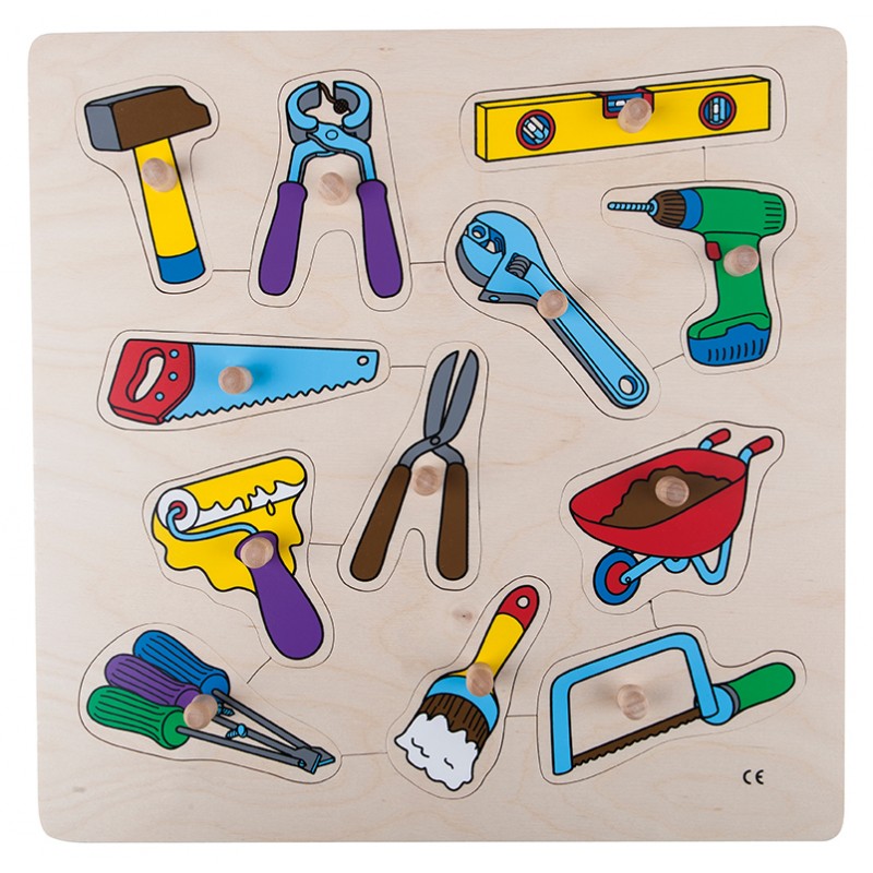 Puzzle s gombíkmi - nástroje
